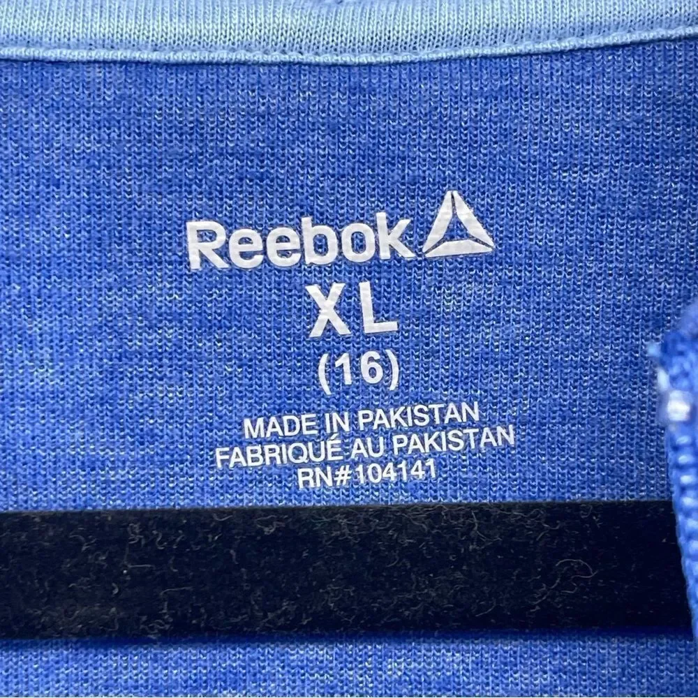 Reebok Girl’s Marled Blue Full Zip Hooded Polyester Cotton Blend Jacket XL (16)